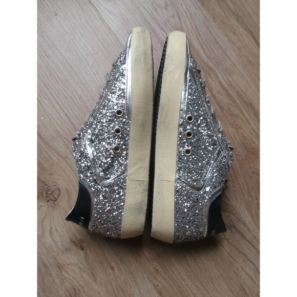 Golden Goose Super Star Silver Glitter Sneakers Womens EU 38 - Picture 9 of 16